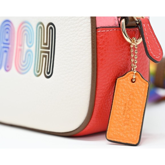 COACH JAMIE Mini Camera Bag w Pride Rainbow Coach Pebbled Leather C9939 NWT $298 - Picture 8 of 12